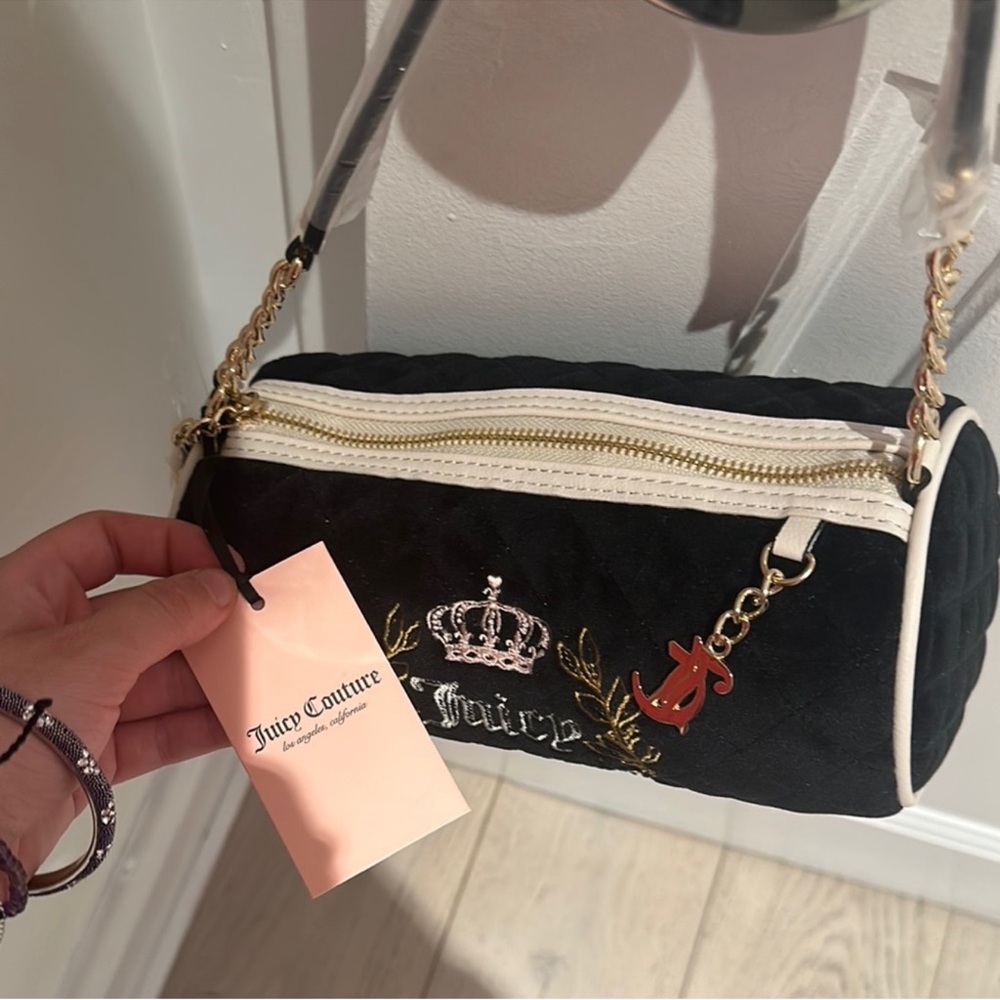 NWT Juicy Couture Black Barrel Bag - Picture 3 of 4